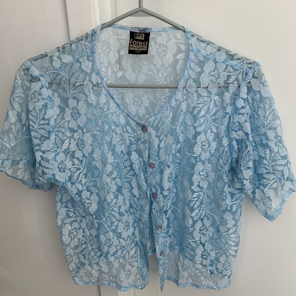 Vintage lace short-sleeved cardigan - Picture 1 of 1